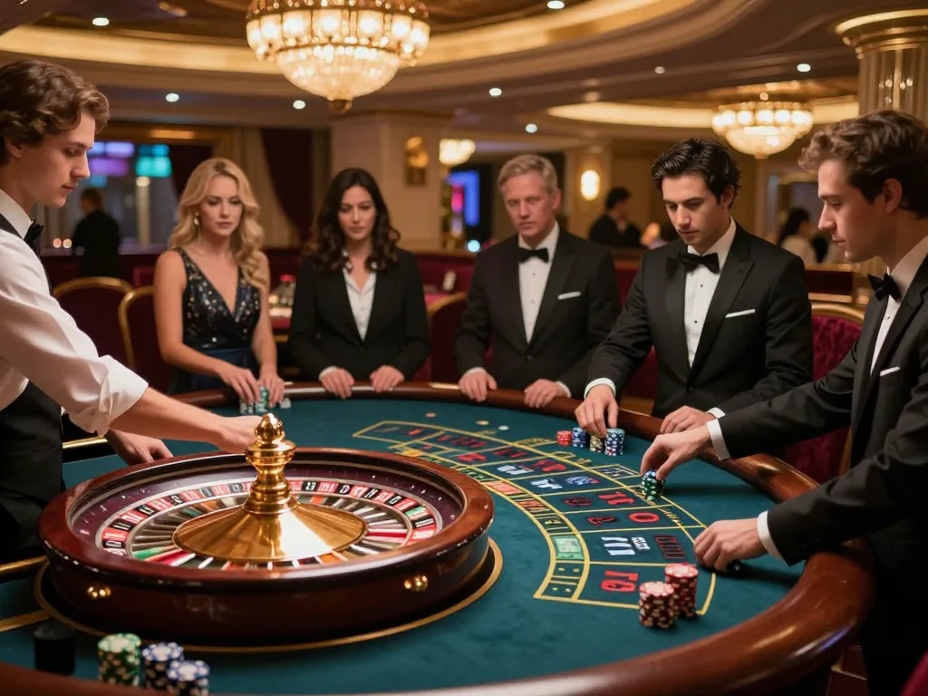Players engaging in a live roulette game at s666 casino, showcasing excitement and strategy in a vibrant setting.