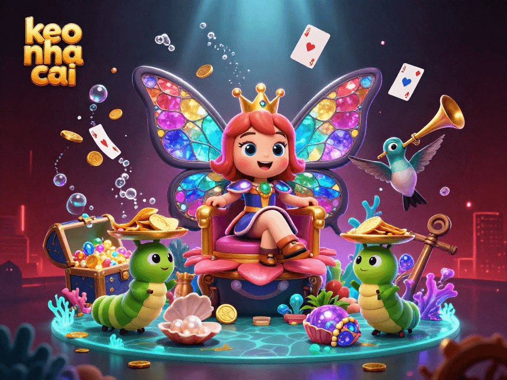 Experience the thrill of keo nha cai with vibrant casino elements in a dynamic 3D scene.