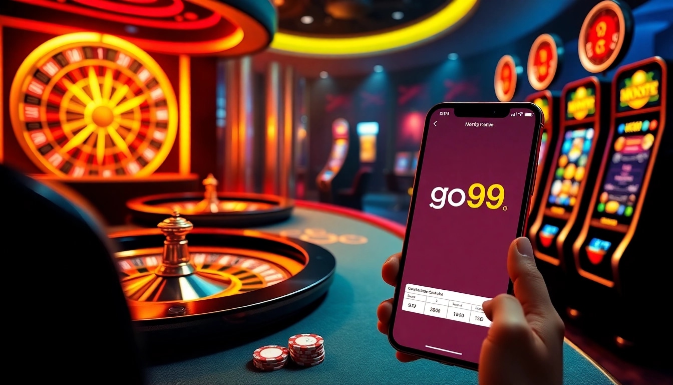Engaged gamblers enjoying the dynamic online gaming experience at go99, featuring roulette and cards.
