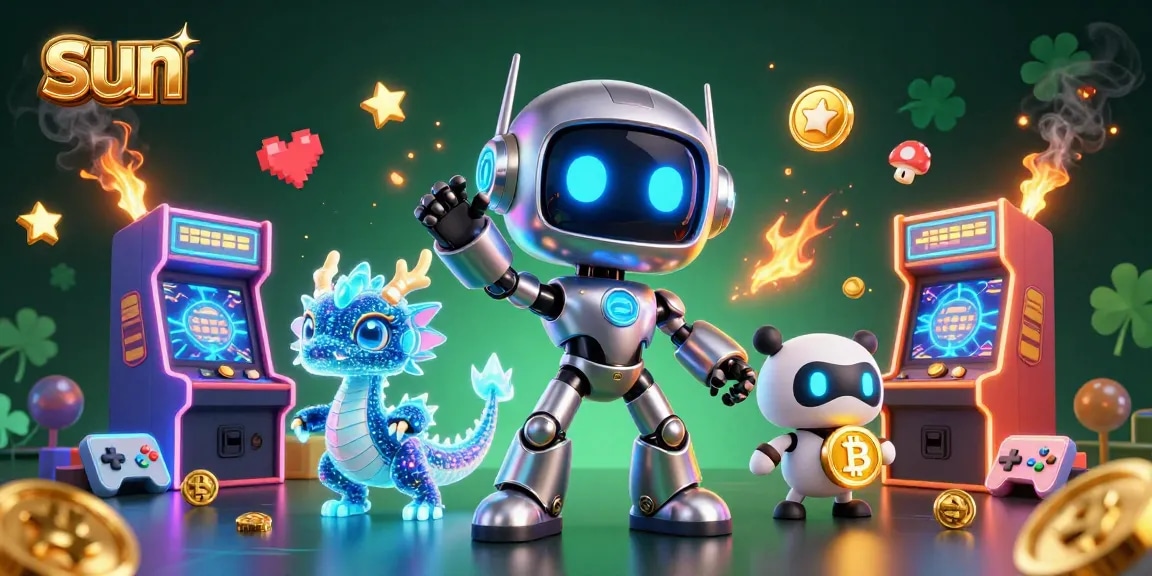 Sun-themed casino illustration showcasing a vibrant scene of gaming action and adventure.