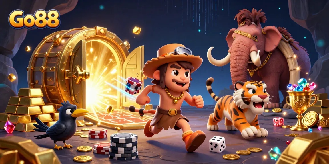 Engage in thrilling casino adventures at Go88 with vibrant characters and dazzling treasures!