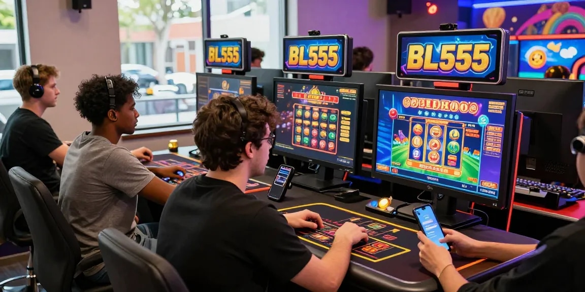 Engaging online gambling experience at BL555 with diverse players enjoying games and promotions.