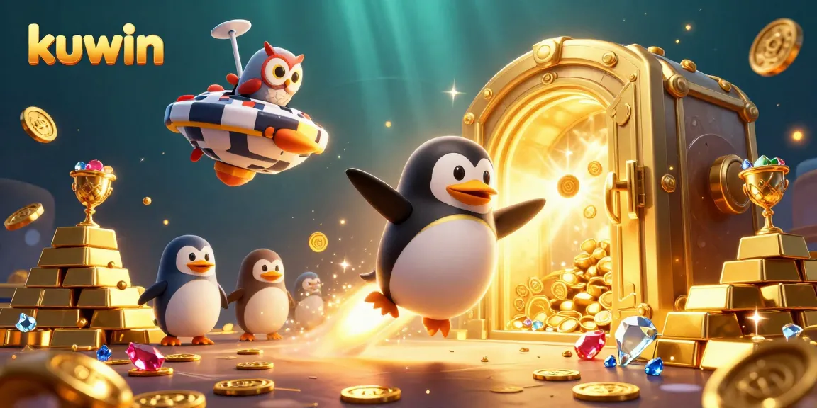 Experience thrilling wins at kuwin with 3D rocket penguin racing through a dazzling casino universe.