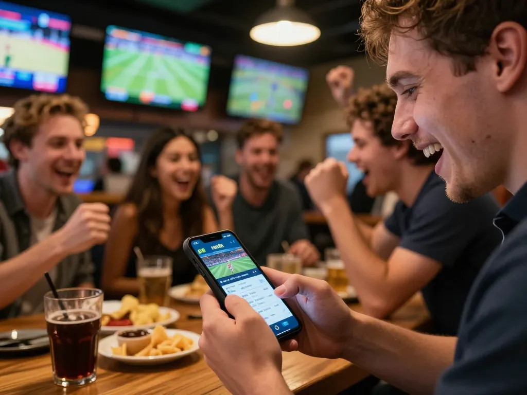 Place sports bets using the rr88 gratis app while enjoying the lively atmosphere at a sports bar.