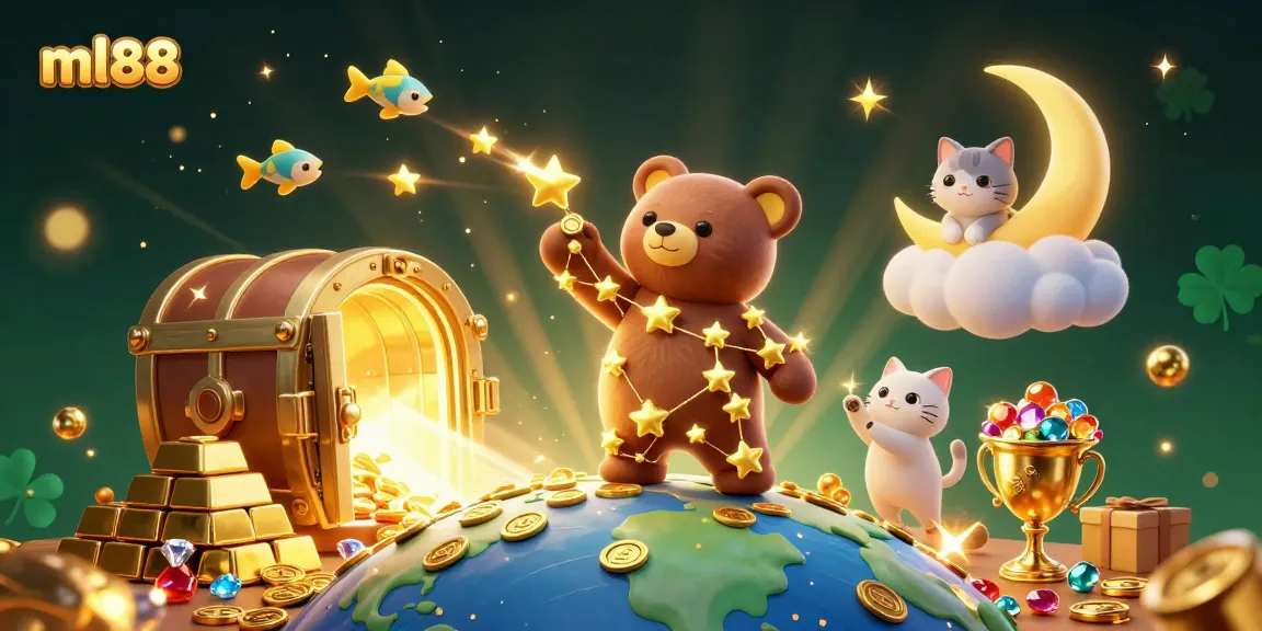 Experience the thrill of ml88 with a sparkling cosmic scene full of riches and adventure.