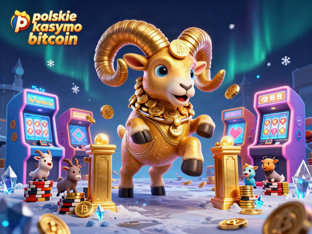 Spin to win at polskie kasyno bitcoin with an exciting scene of 3D animated casino elements.