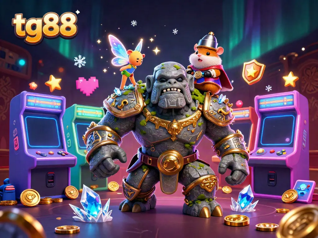 Experience the magic of tg88 casino with vibrant characters and dynamic game elements in a fantastical setting.