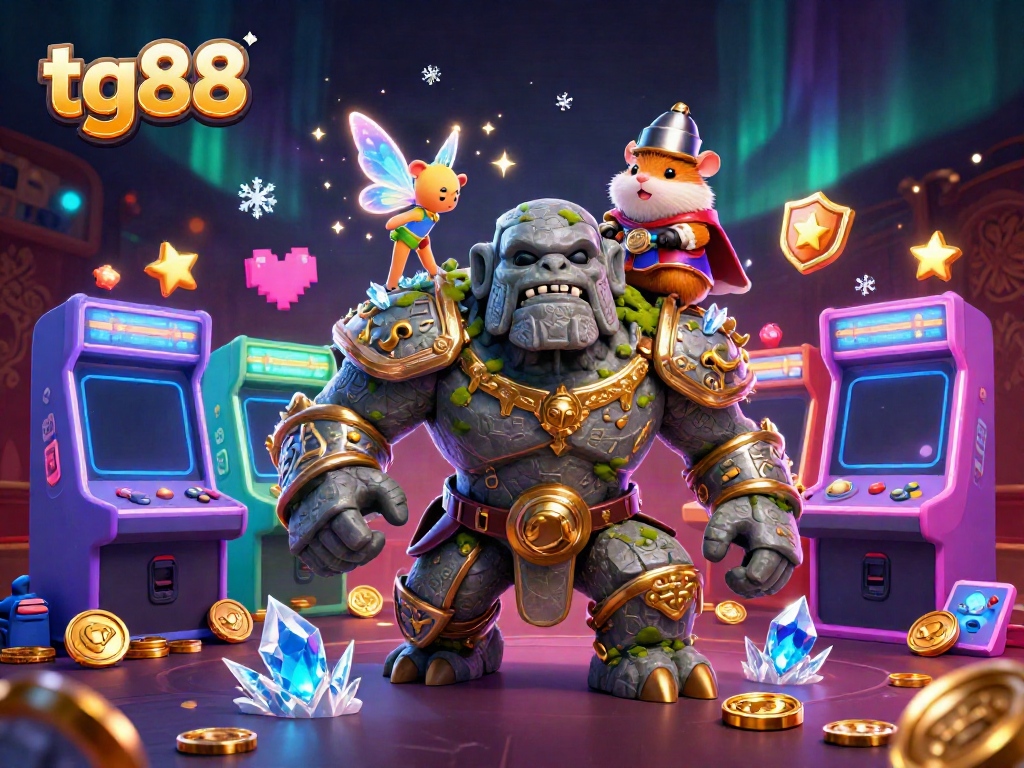 Experience the magic of tg88 casino with vibrant characters and dynamic game elements in a fantastical setting.