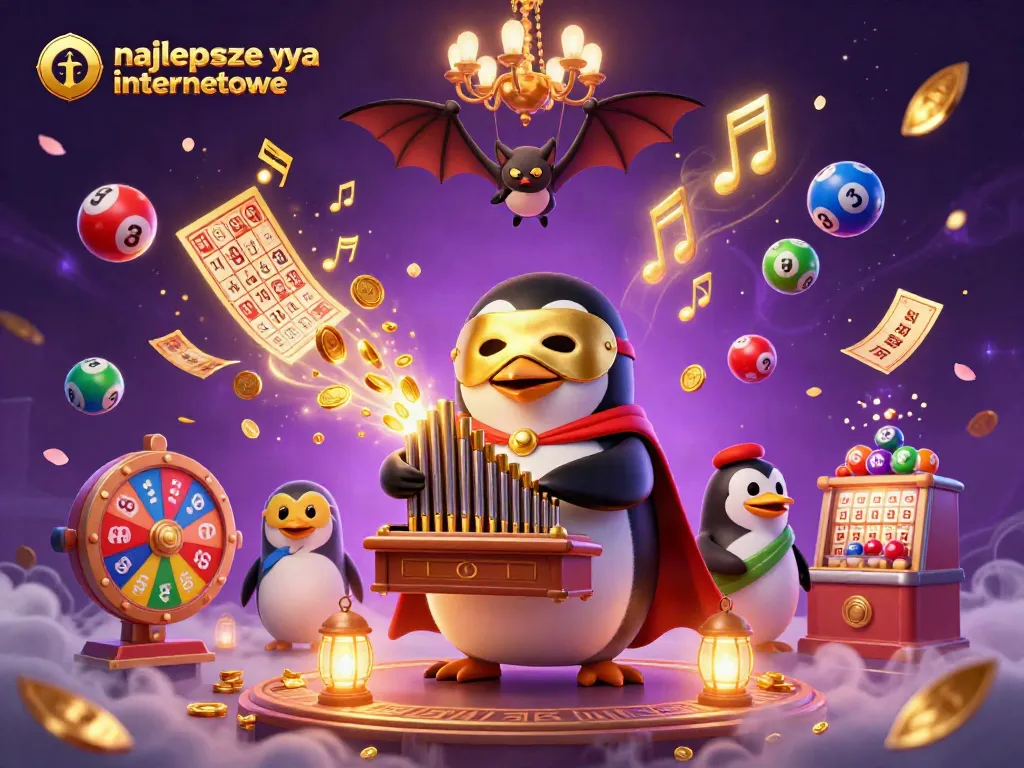 Experience the excitement of najlepsze kasyna internetowe with colorful lottery balls and gold coins raining down.