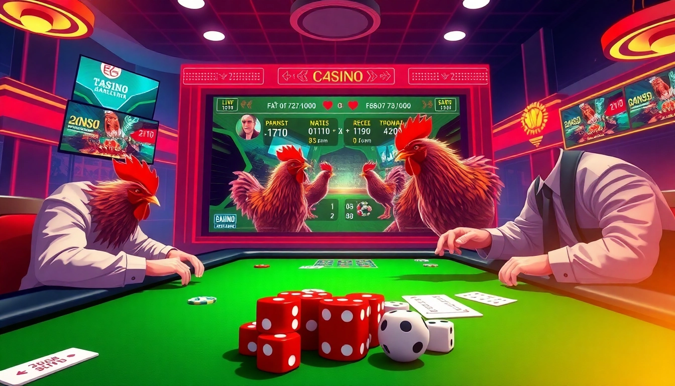 Enjoying đá gà thomo live in a vibrant online casino setup with thrilling betting action.