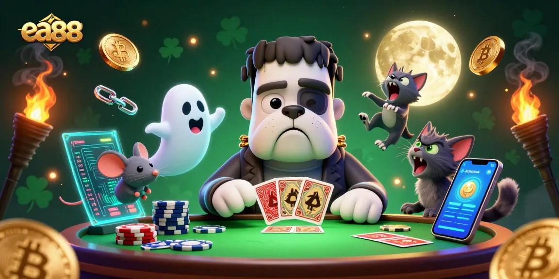 Engage with the exciting world of ea88 casino gaming featuring a spooky scene with vibrant characters and elements.