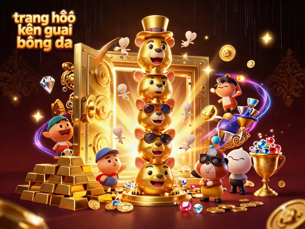 Experience the excitement of trang chủ kết quả bóng đa with a vibrant 3D cartoon totem pole, treasure, and energy.