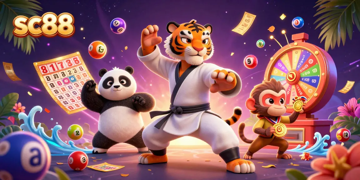 Engage in thrilling gameplay with sc88 and enjoy a vibrant casino atmosphere featuring playful characters.