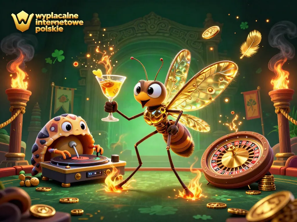 Spin the golden roulette wheel in wypłacalne kasyna internetowe polskie illustration filled with excitement and energy.