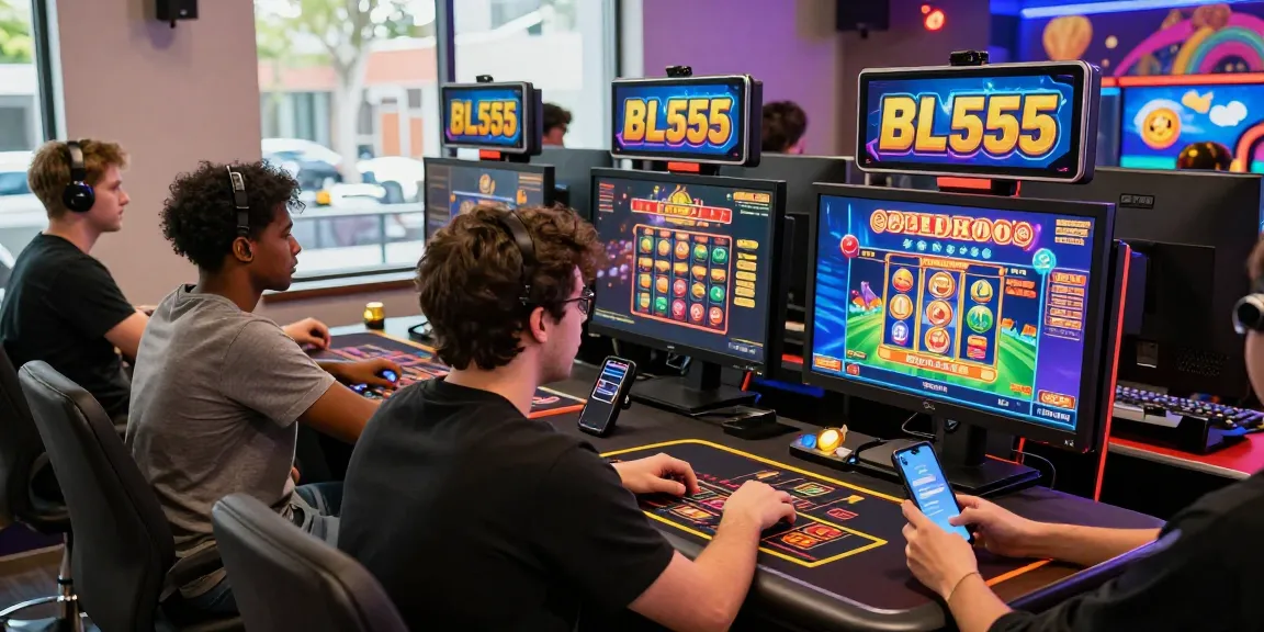 Engaging online gambling experience at BL555 with diverse players enjoying games and promotions.