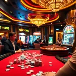 Engage with CM88 at a luxurious poker table, surrounded by vibrant gaming elements and pals.