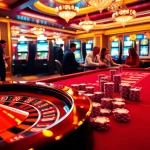 Players enjoying a luxurious casino experience at ps99seo.com with a roulette wheel and poker chips.