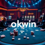Exciting casino table scene featuring okwin poker games and vibrant chips.
