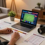 Engaging in sports betting on 98wincom's platform from a cozy home setup.