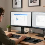 WPS Download in a modern workspace featuring desktop monitors and digital documents.