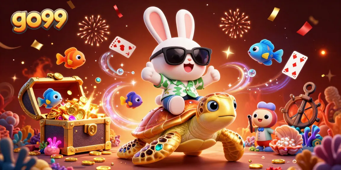 Experience exciting wins with go99 in a vibrant gaming world filled with 3D cartoon characters and treasures.