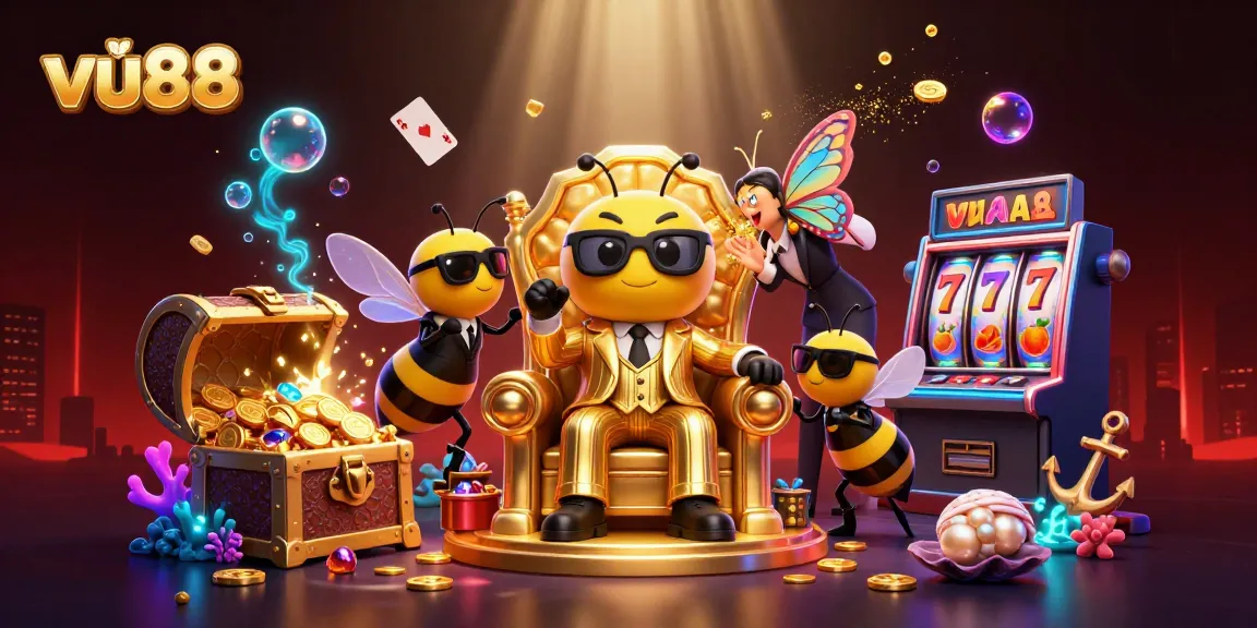 Experience thrilling gaming at vu88 with a vibrant casino scene featuring exciting slot machines and stunning characters.