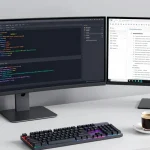 ae888black showcases advanced software development solutions in a professional workspace