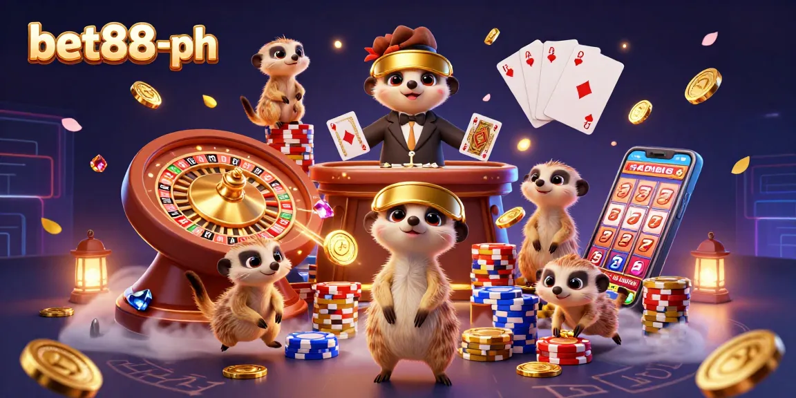 Experience the thrilling excitement of bet88-ph with lively meerkats running a vibrant casino operation.