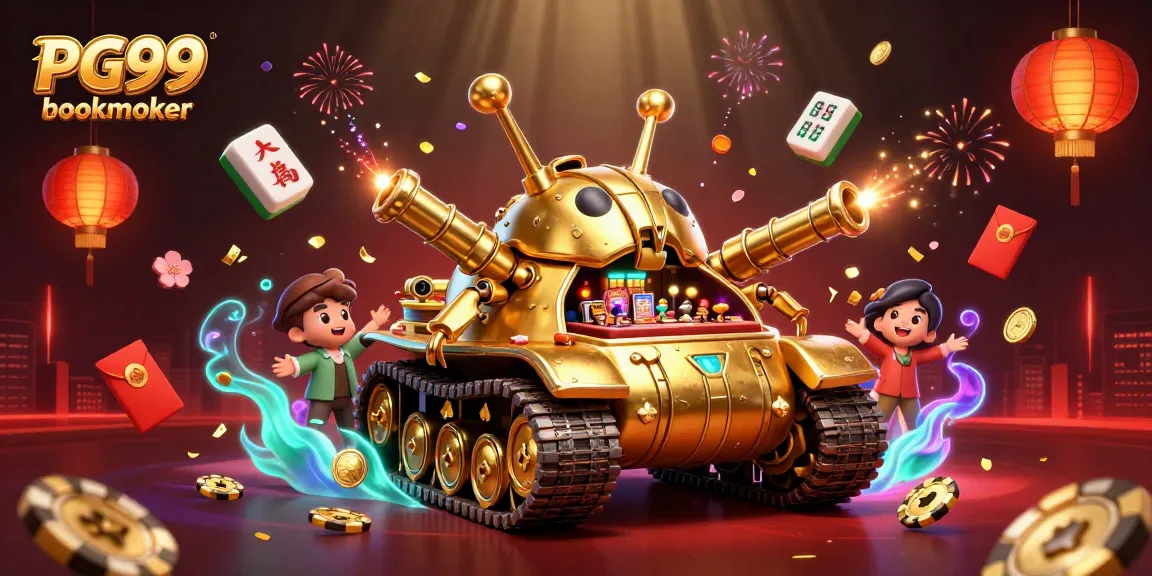 Win big at PG99 bookmaker's immersive casino experience in this vibrant 3D illustration.