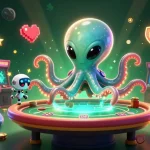 Engage with j188 at the holographic poker table in a cosmic casino environment.