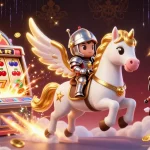 Experience exciting slots with NK88's dazzling jackpot scene full of gold coins and glowing treasures.