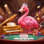 Experience thrilling nk88 poker action with vibrant musicians amidst radiant casino elements.