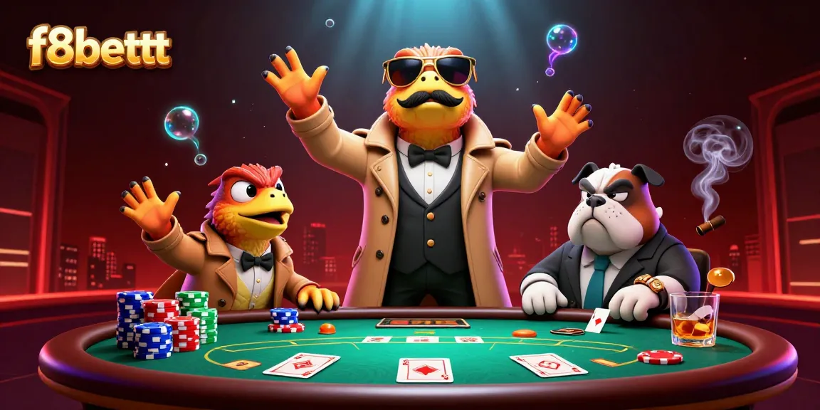 Watch the raptors in a trench coat attempting to sneak into the f8bettt VIP casino lounge amidst poker chips and excitement.