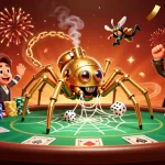 Experience the thrill of 88vv with a captivating steampunk spider-catching dice scene.